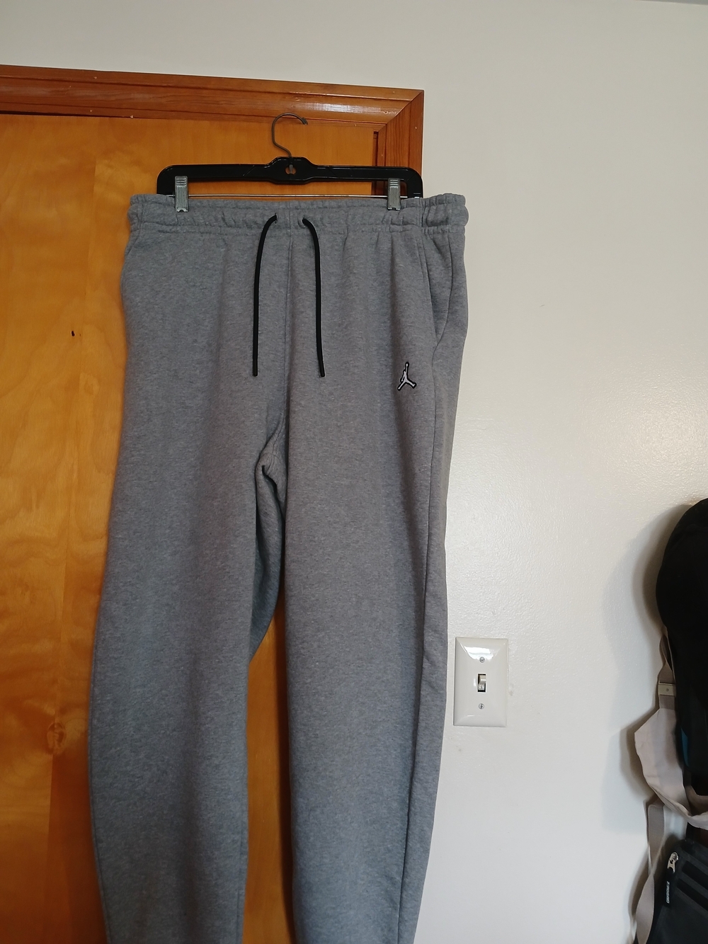 Jordan Men's Gray Joggers with Black Drawstring